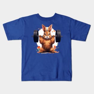 rabbit lifting weight Kids T-Shirt